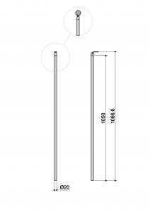 Colonna tonda per ringhiere Ø 20 x 1050