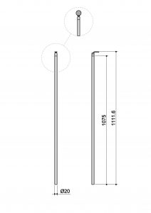Colonna tonda per ringhiere Ø 20 x 1075