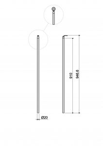 Colonna tonda per ringhiere Ø 20 x 910