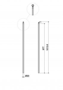 Colonna tonda per ringhiere Ø 20 x 977
