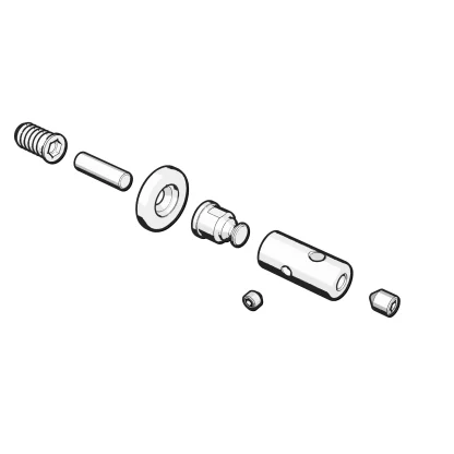 Nottolino filettato passante L. 30 libero R10 Inox disegno