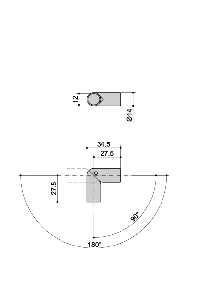 Raccordi per correnti Ø12 ringhiere F1 Inox misure