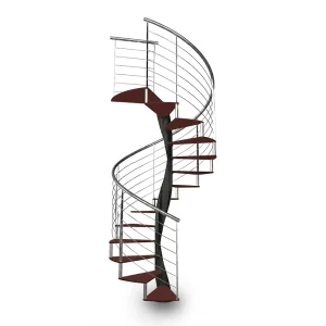Scala a chiocciola E20 GM montante nero colore ruggine