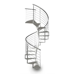 Scala a chiocciola E20 GM montante bianco colore tortora