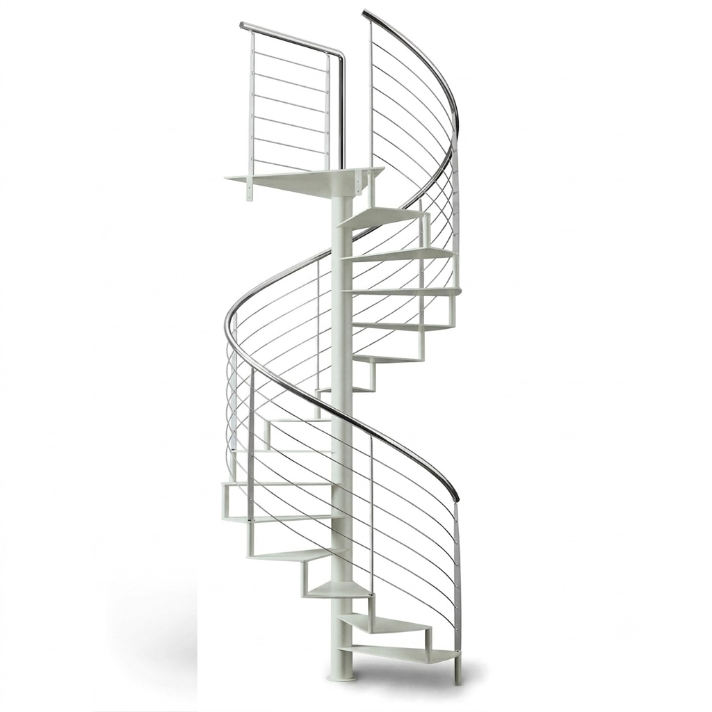 Scala chiocciola C20 GM Gradino Metallo Grigio