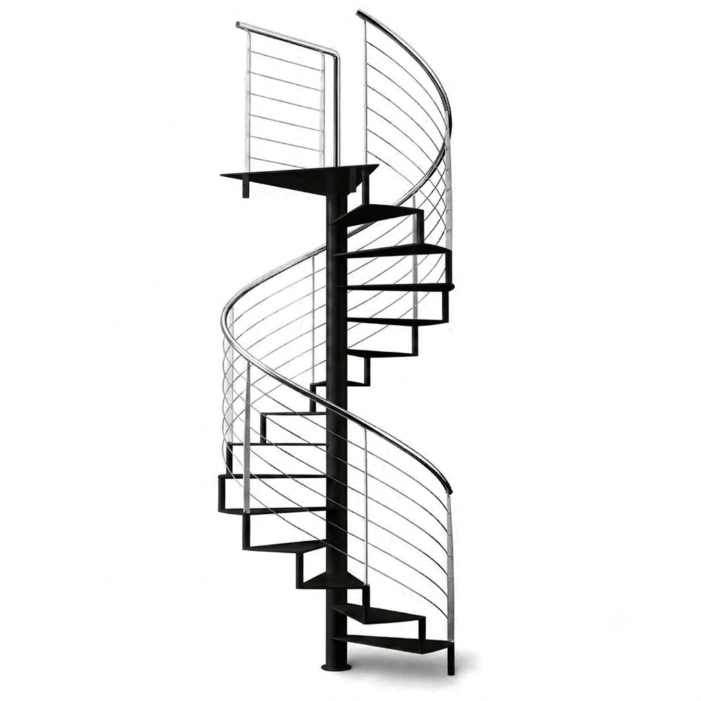 Scala chiocciola C20 GM Gradino Metallo Nero