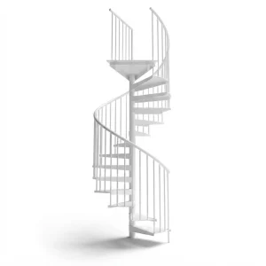 Scala a chiocciola zincata e verniciata per esterni F20Z UK colore bianco