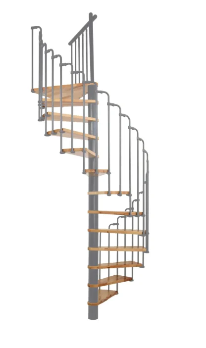 Scale a chiocciola economiche legno massiccio 140 cm PARIS grigia