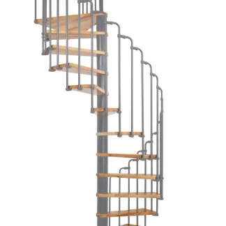 Scale a chiocciola economiche legno massiccio 140 cm PARIS grigia