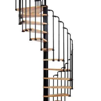 Scale a chiocciola economiche legno massiccio 140 cm PARIS nera