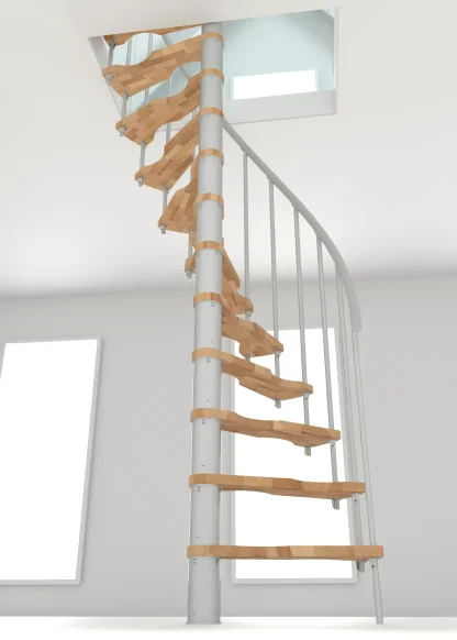 Scala a chiocciola salvaspazio Suono Smart bianco faggio