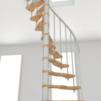 Scala a chiocciola salvaspazio Suono Smart bianco faggio