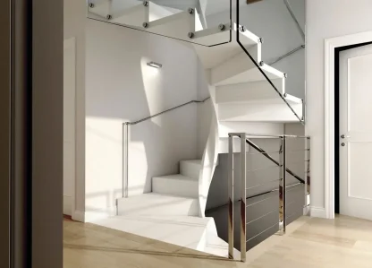 Scala a chiocciola elicoidale modello e20 pianta quadrata