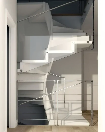 Scala a chiocciola elicoidale modello e20 pianta quadrata