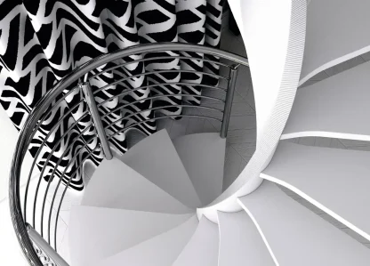 Scala a chiocciola elicoidale modello e20 bianco / bianco
