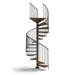 Scala a chiocciola interni C20 UK Standard 4830-5000 H 1600 mm - Noce natural OIL cod. BR-NC-NO, Bronzo cod BZ
