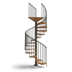 Scala a chiocciola interni C20 UK Standard 4830-5000 H 1600 mm - Rovere natural OIL cod. BR-RO-NO, Bronzo cod BZ