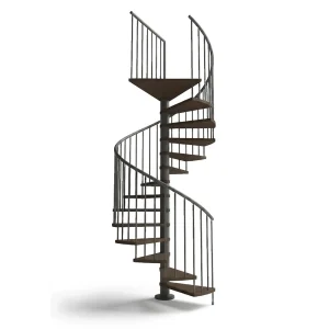 Scala a chiocciola interni C20 UK Standard 4830-5000 H 1600 mm - Wengè natural OIL cod. BR-WE-NO, Bronzo cod BZ