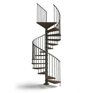 Scala a chiocciola interni C20 UK Standard 4830-5000 H 1600 mm - Wengè natural OIL cod. BR-WE-NO, Bronzo cod BZ