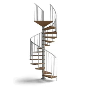 Scala a chiocciola interni C20 UK Standard 4830-5000 H 1600 mm - Rovere natural OIL cod. BR-RO-NO, Grigio cod GI
