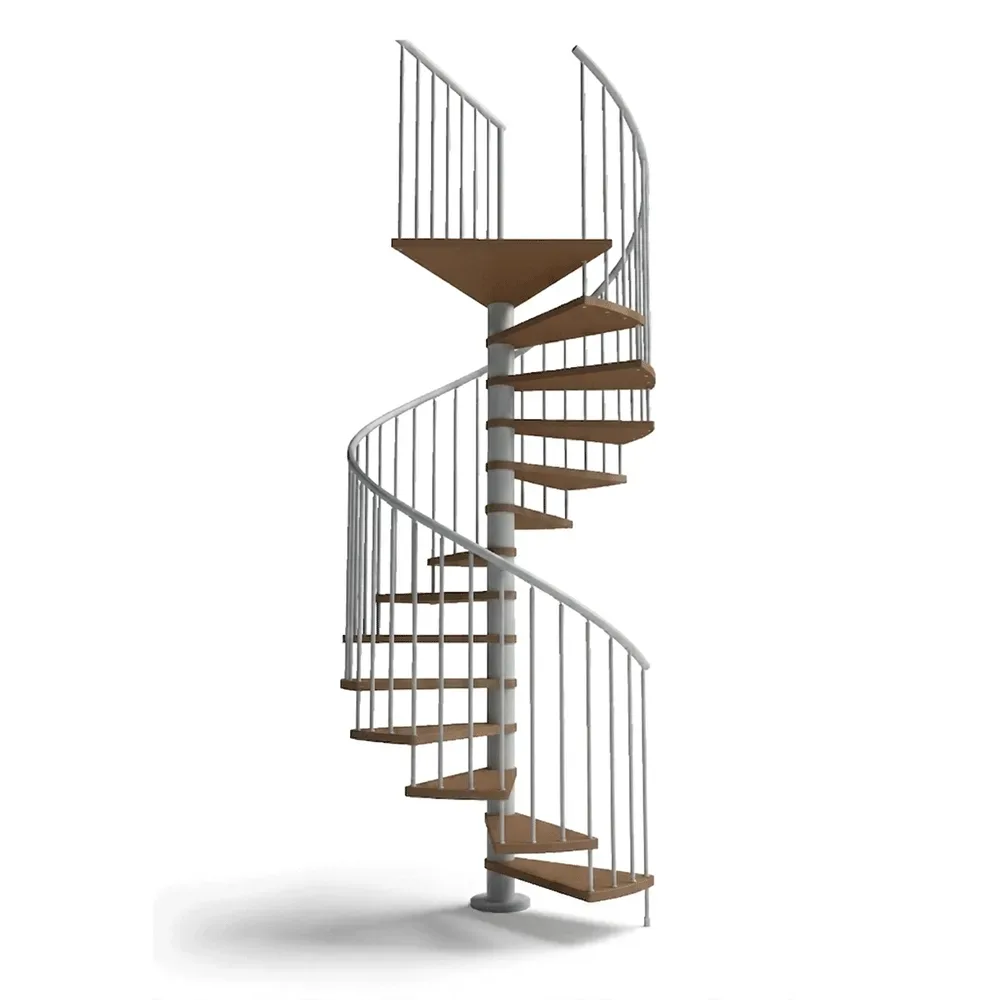Scala a chiocciola interni C20 UK Standard 4830-5000 H 1600 mm - Rovere natural OIL cod. BR-RO-NO, Grigio cod GI
