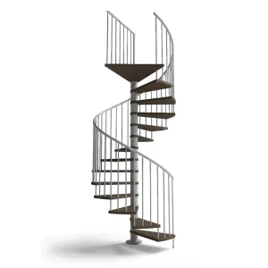 Scala a chiocciola interni C20 UK Standard 4830-5000 H 1600 mm - Wengè natural OIL cod. BR-WE-NO, Grigio cod GI
