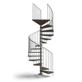 Scala a chiocciola interni C20 UK Standard 4830-5000 H 1600 mm - Wengè natural OIL cod. BR-WE-NO, Grigio cod GI