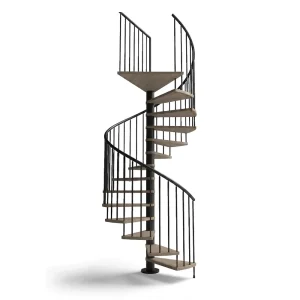 Scala a chiocciola interni C20 UK Standard 4830-5000 H 1600 mm - Stone natural OIL cod. BR-ST-NO, Nero cod NE