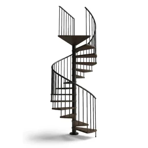 Scala a chiocciola interni C20 UK Standard 4830-5000 H 1600 mm - Wengè natural OIL cod. BR-WE-NO, Nero cod NE
