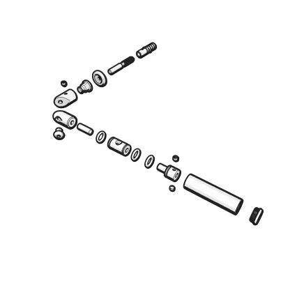 Snodo tirante correnti a muro e lamiera R10 Inox disegno