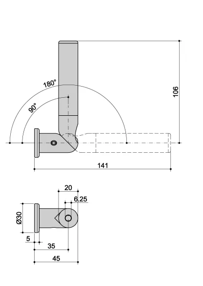 Snodo tirante correnti a muro e lamiera R10 Inox misure