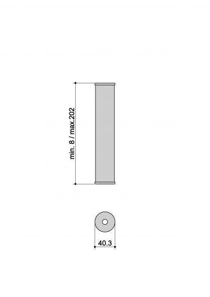 Supporto gradino Ø38 R1 misure