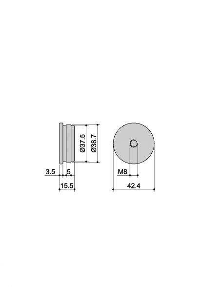 Tappo terminale corrimano inox Ø42,4 C3 Inox Lucido o satinato