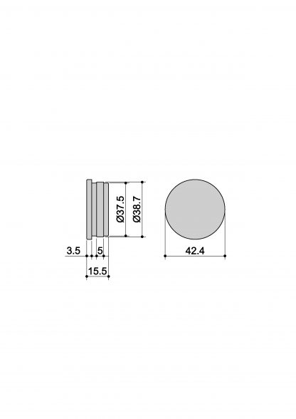 Tappo corrimano inox Ø 42,4 x 2 C3 misure