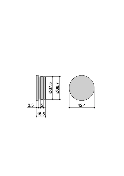 Tappo corrimano inox Ø 42,4 x 2 C3 misure