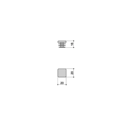 Tappo in nylon terminale per colonna quadrata 20 x 20 misure